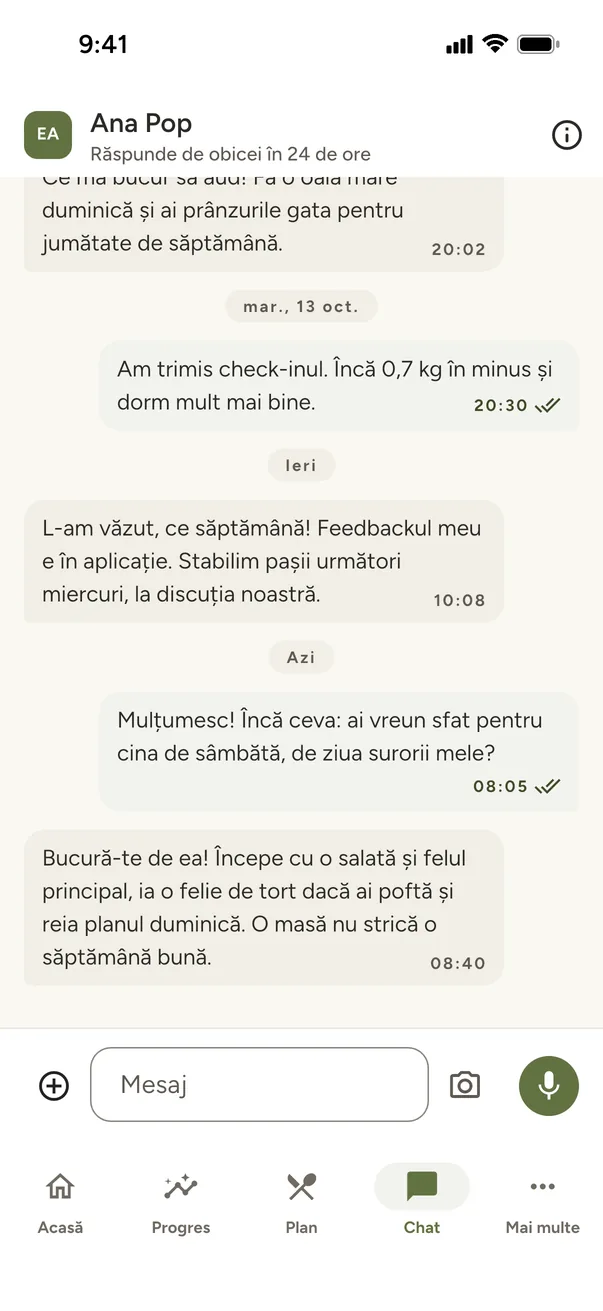 Chat cu coachul
