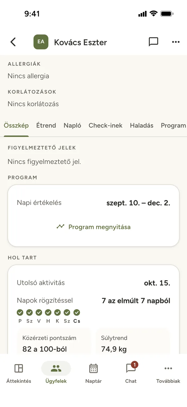 Minden ügyfél egy pillantásra