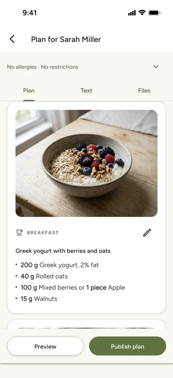Plans with a picture for every dish